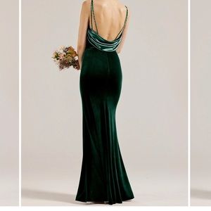 Revelry Emerald Velvet Bridesmaid Dress